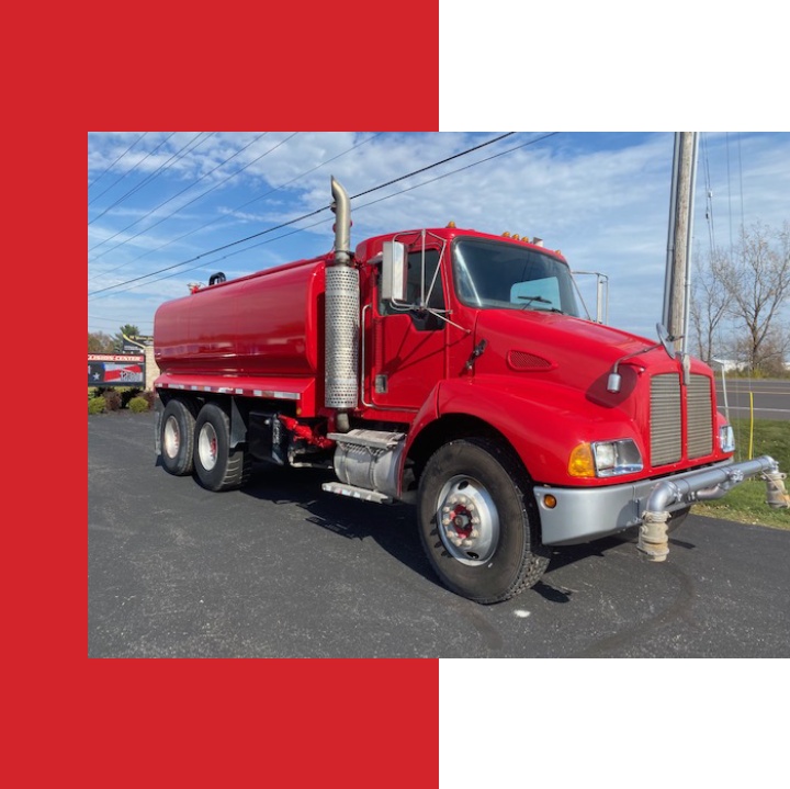 Red colored truck van